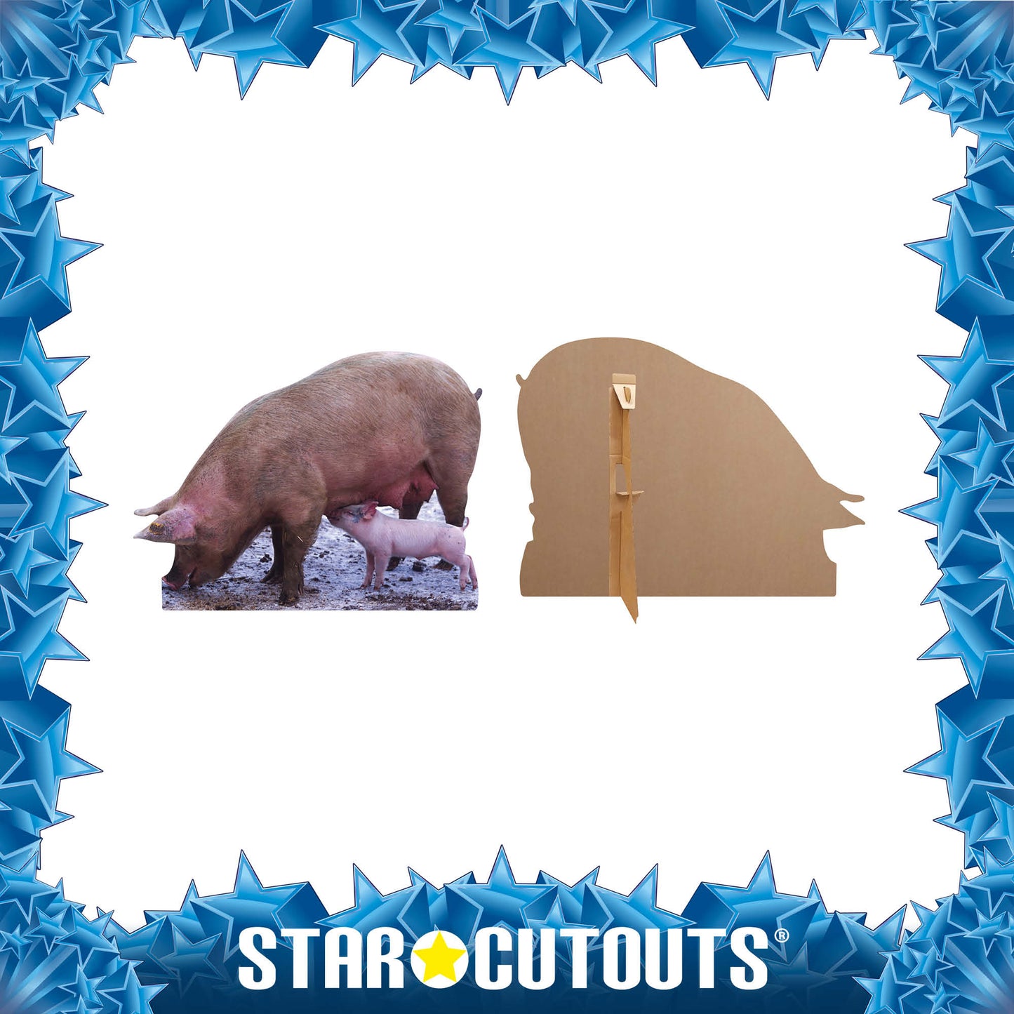 SC065 Pig and Piglet Cardboard Cut Out Height 87cm - Star Cutouts