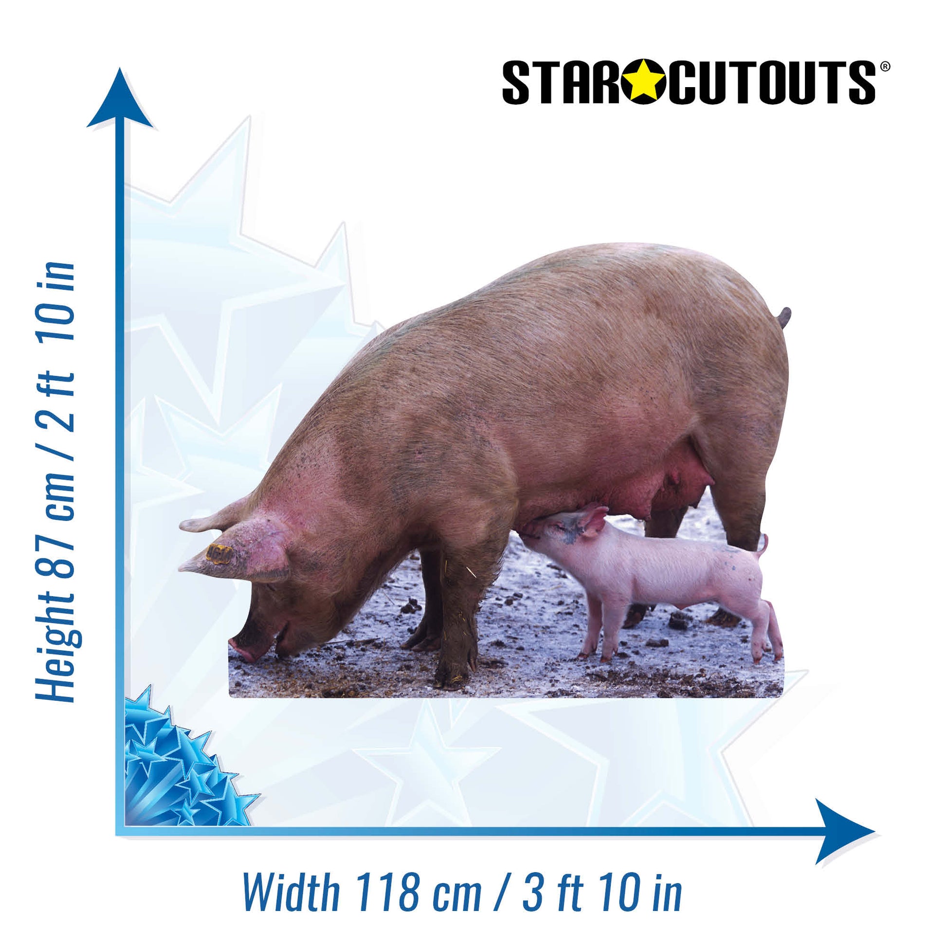 SC065 Pig and Piglet Cardboard Cut Out Height 87cm - Star Cutouts