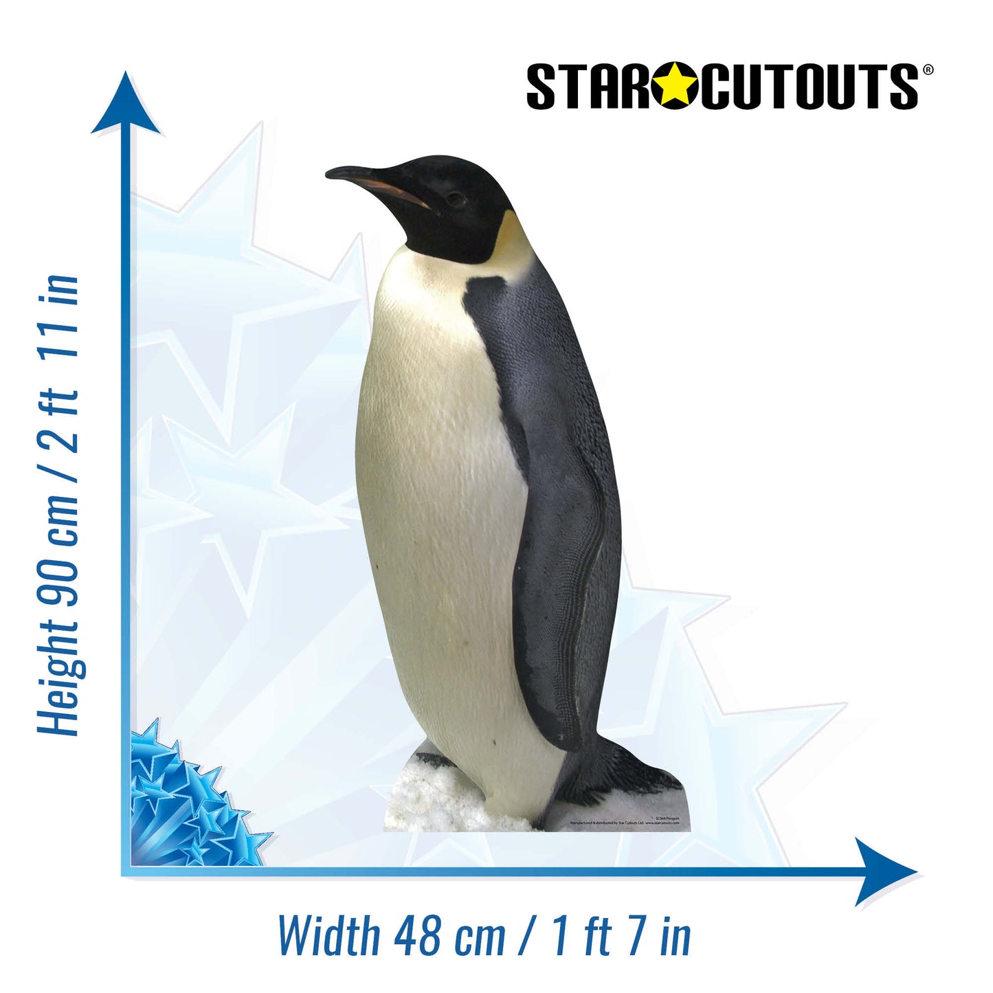 SC068 Penguin Cardboard Cut Out Height 90cm - Star Cutouts