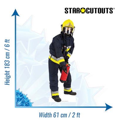 SC075 Fireman Cardboard Cut Out Height 183cm