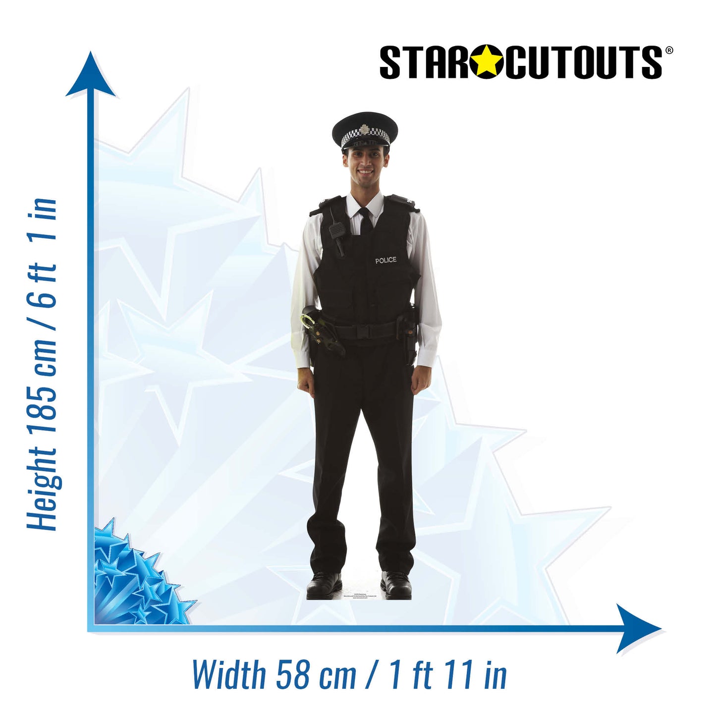 SC076 Policeman Cardboard Cut Out Height 185cm