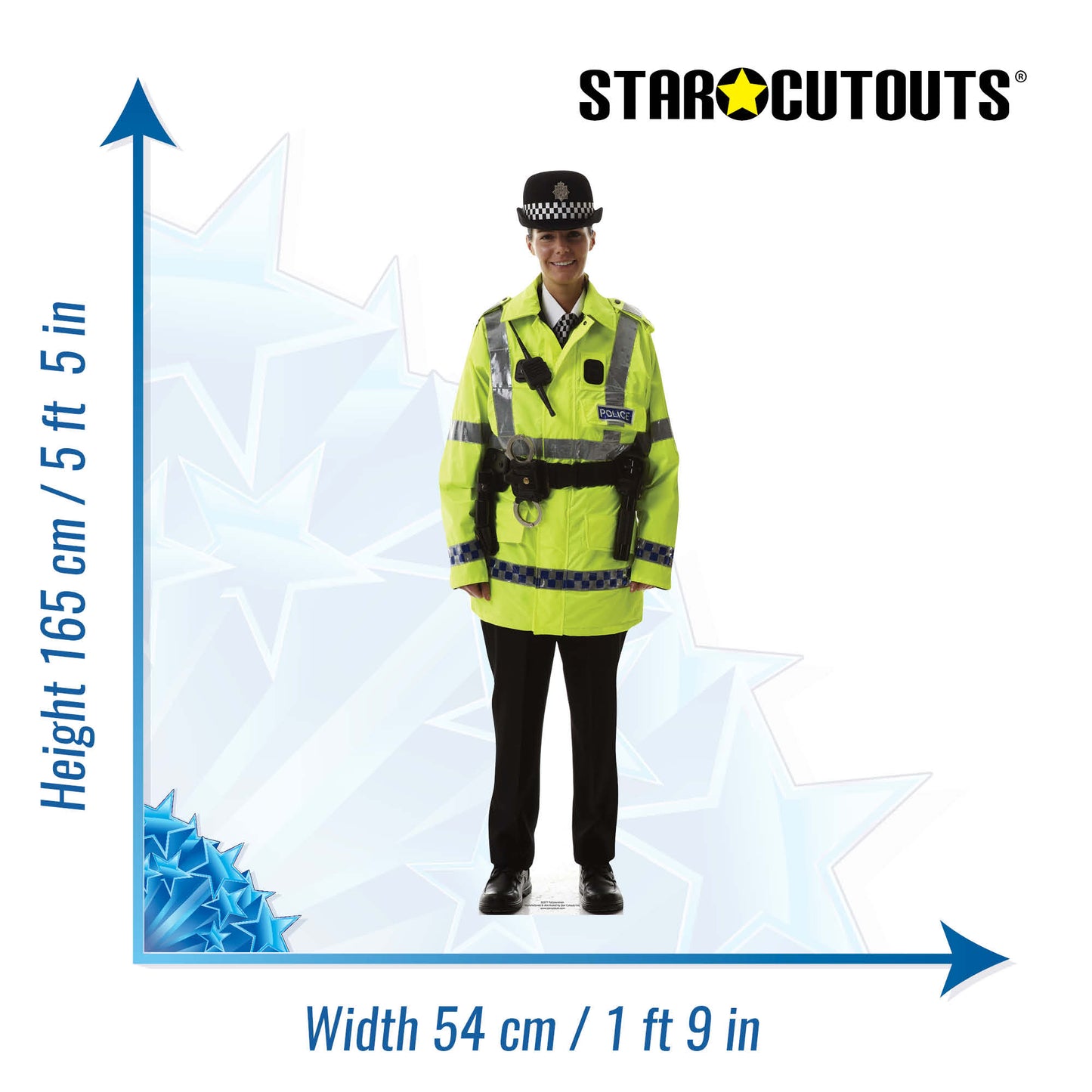 SC077 Policewoman Cardboard Cut Out Height 165cm
