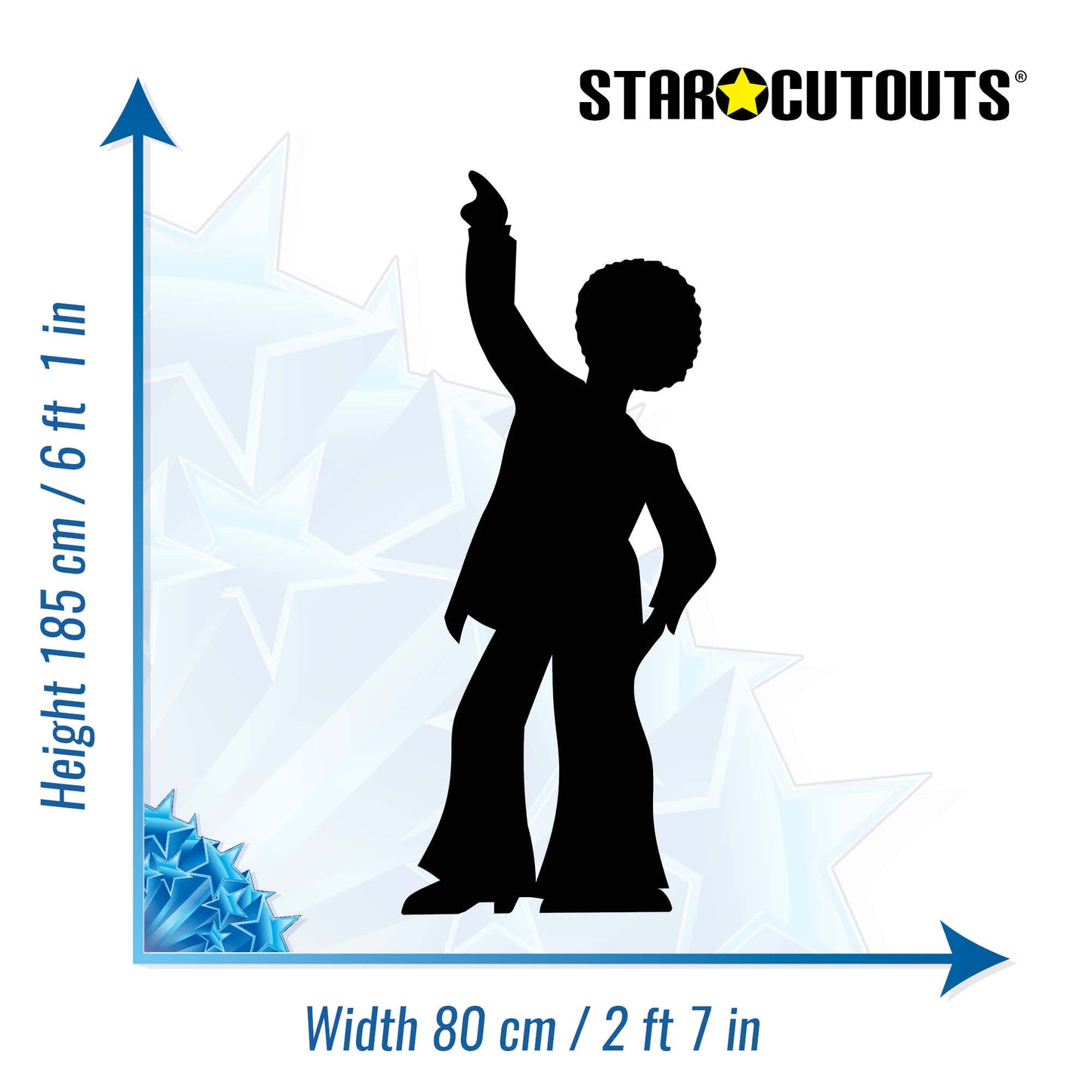 SC083 Disco Dancer - Male (Silhouette) Cardboard Cut Out Height 185cm