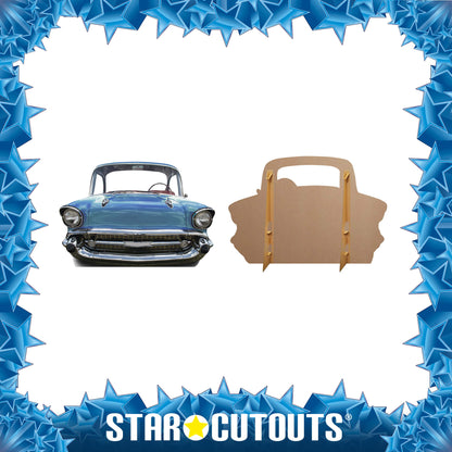 SC088 Blue Car Driving Stand In  Cardboard Cut Out Height 105cm