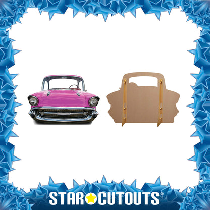 SC089 Pink Car (SMALL) 'Stand-In' Cardboard Cut Out Height 105cm