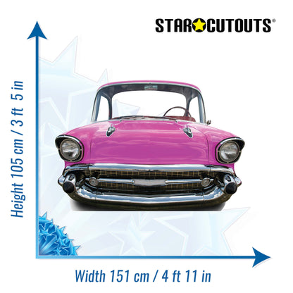 SC089 Pink Car (SMALL) 'Stand-In' Cardboard Cut Out Height 105cm