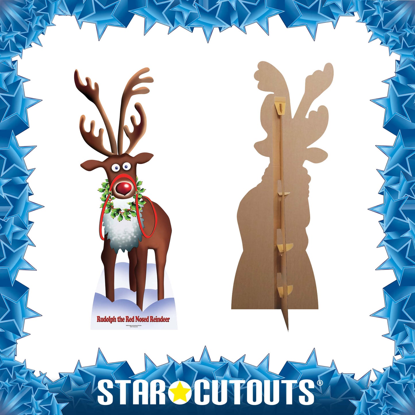 SC090 Rudolph the Red Nosed Reindeer Cardboard Cut Out Height 183cm - Star Cutouts