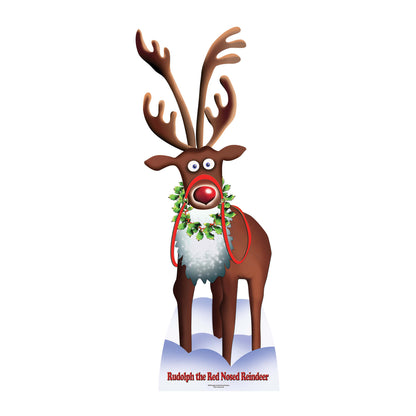 SC090 Rudolph the Red Nosed Reindeer Cardboard Cut Out Height 183cm - Star Cutouts