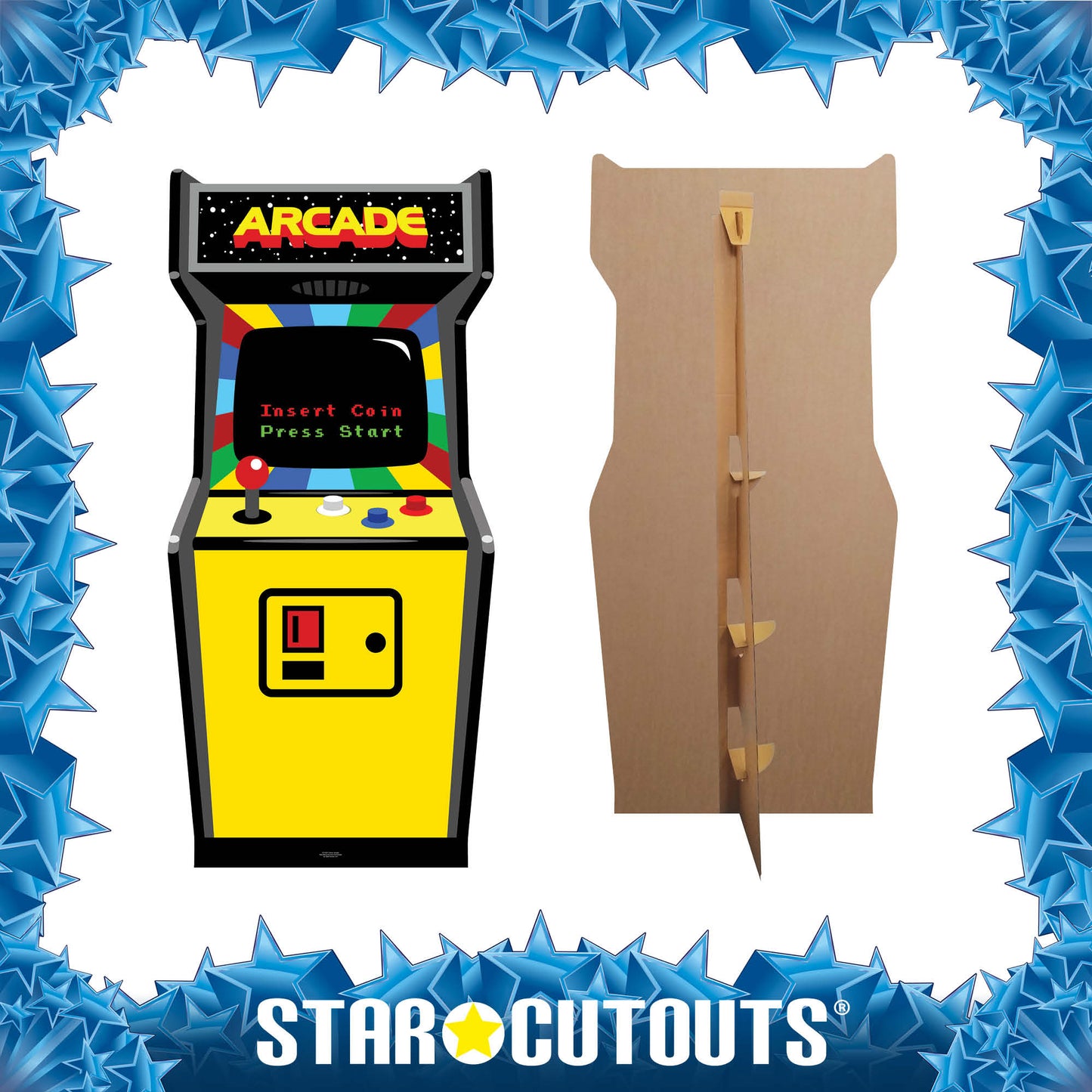 SC1025 80's Colour Golden Age Video Arcade Game Cardboard Cut Out Height 184cm