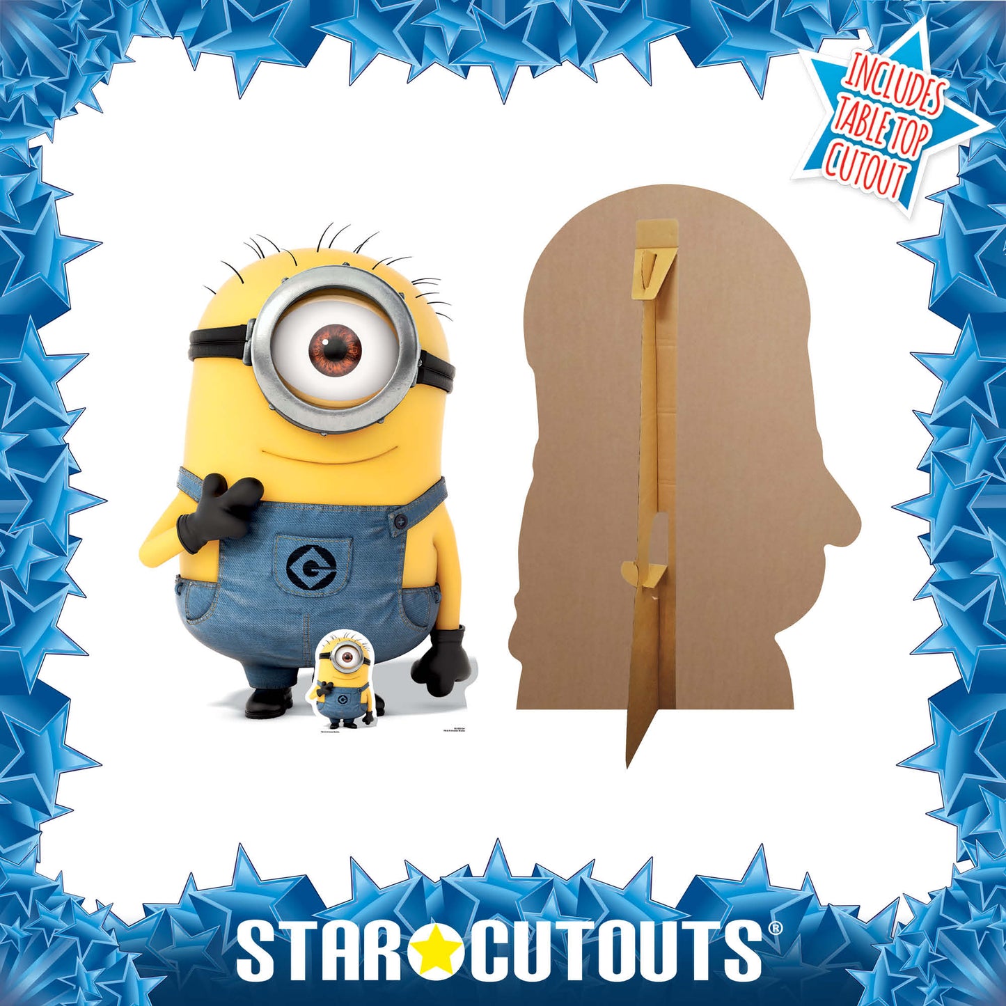 SC1033 Carl – Minion Smiling Cardboard Cut Out Height 139cm - Star Cutouts