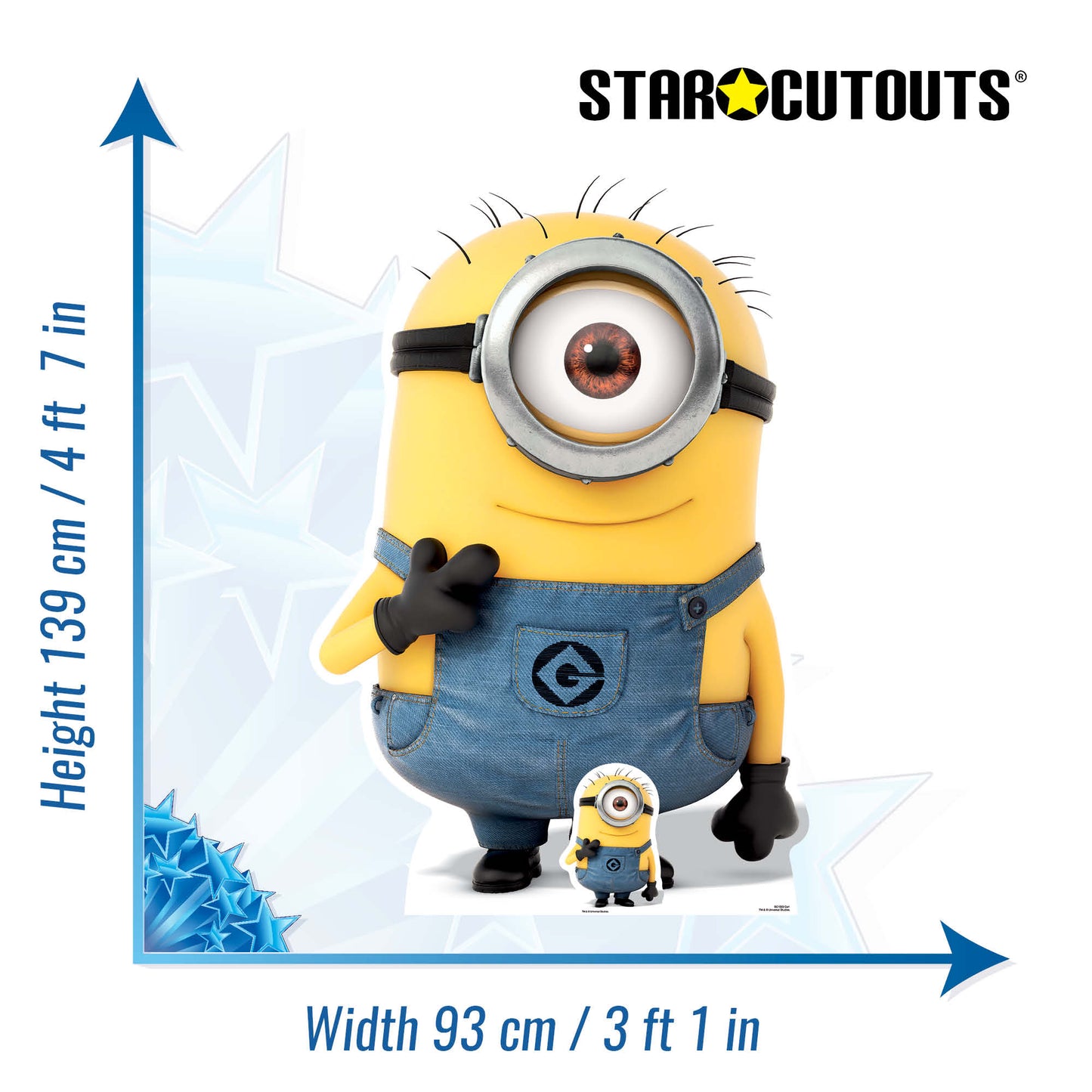 SC1033 Carl – Minion Smiling Cardboard Cut Out Height 139cm - Star Cutouts
