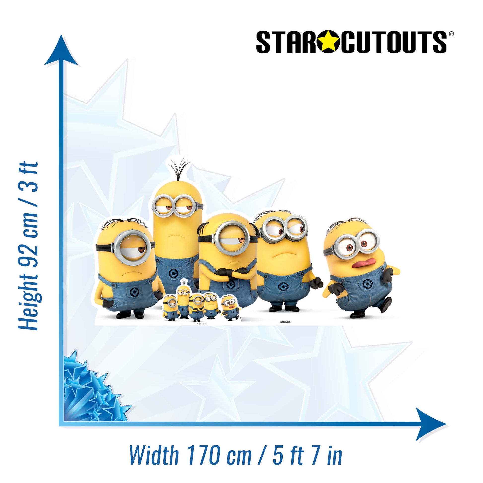 SC1036 Minions Group Pose Mischevious Cardboard Cut Out Height 92cm - Star Cutouts