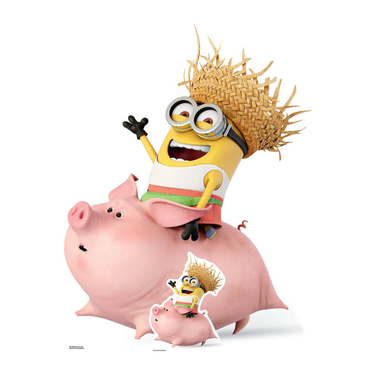 SC1038 Dave Minion riding a pig Cardboard Cut Out Height 130cm - Star Cutouts