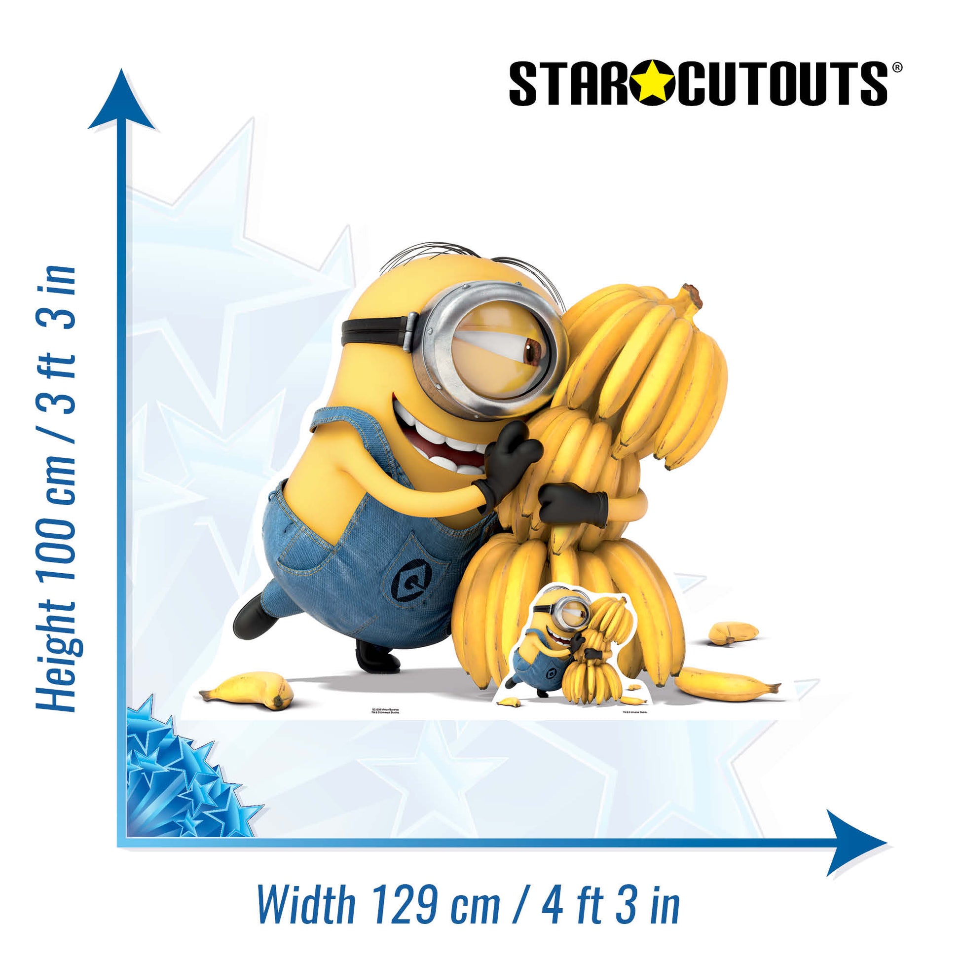 SC1039 Minion Bananas Cardboard Cut Out Height 100cm - Star Cutouts