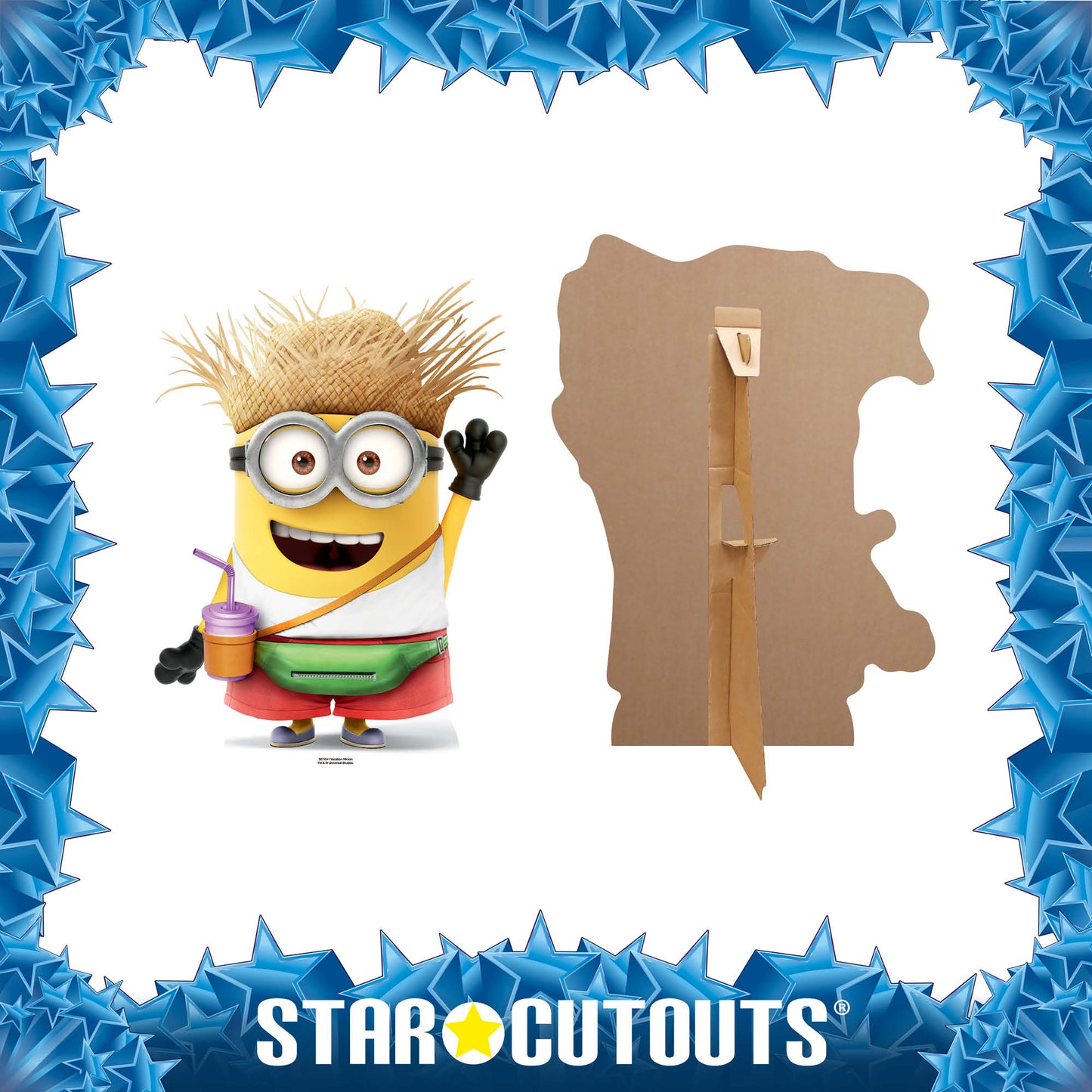 SC1041 Vacation Minion with drink Cardboard Cut Out Height 80cm