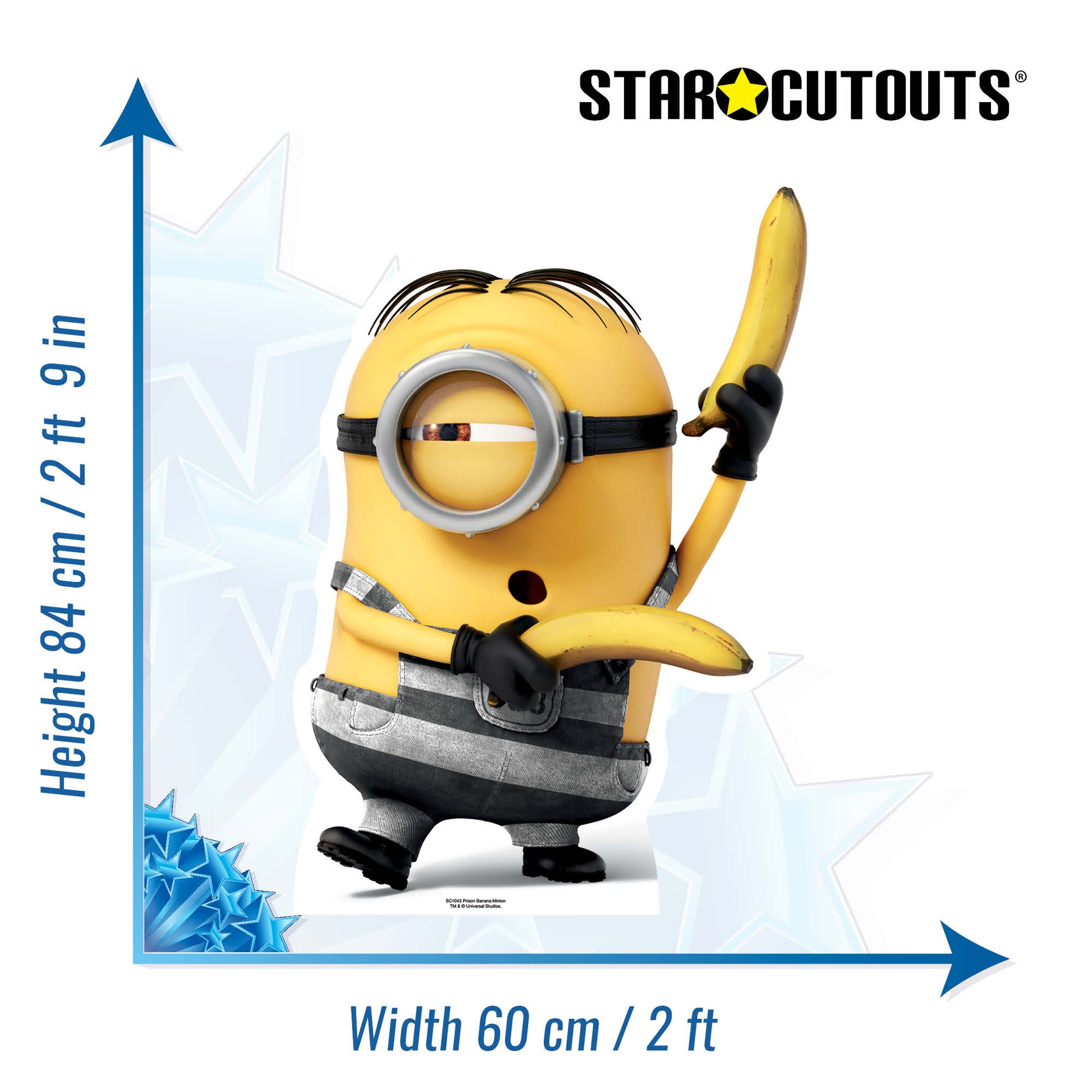 SC1043 Prison Banana Minion Cardboard Cut Out Height 84cm - Star Cutouts