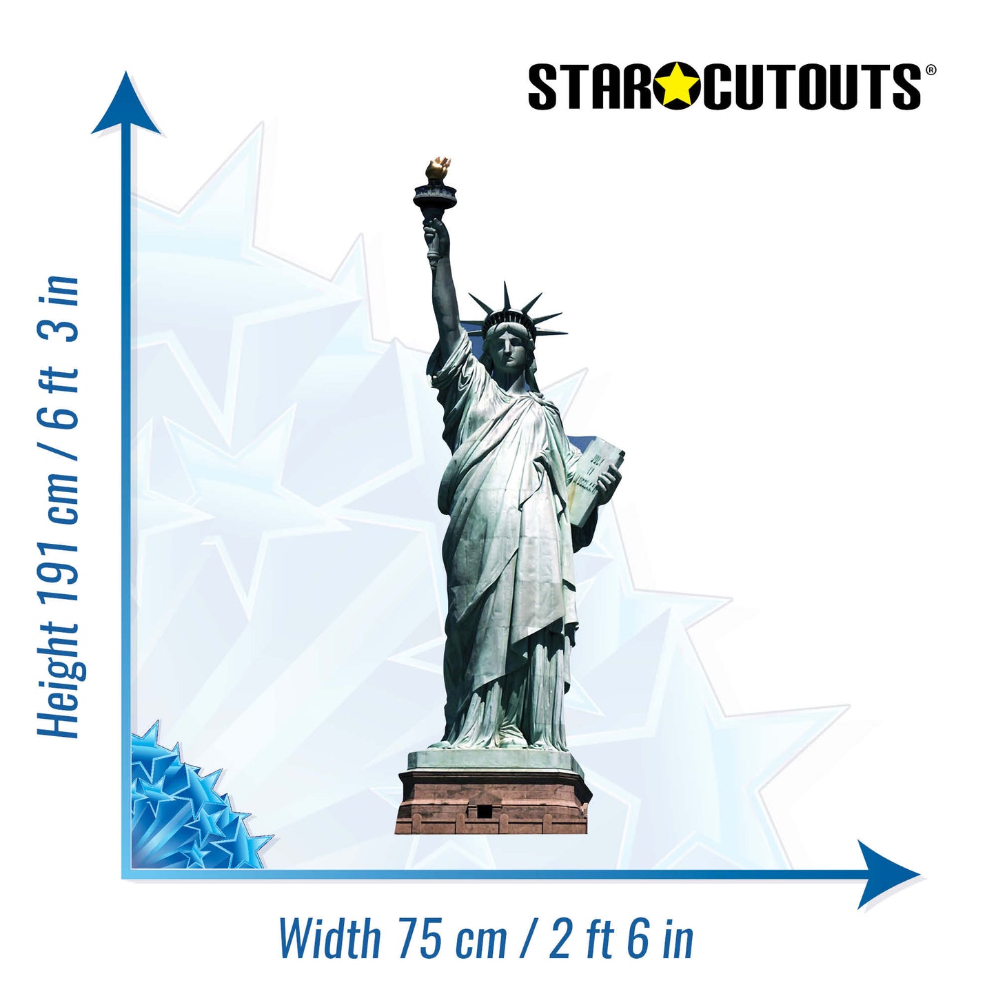 SC105 Statue of Liberty Cardboard Cut Out Height 191cm