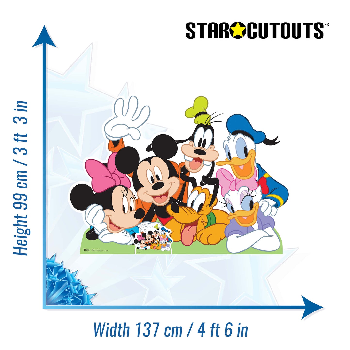 SC1062 Mickey Mouse and Friends Group Cardboard Cut Out Height 99cm