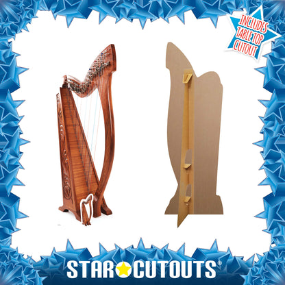 SC1068 Harp Cardboard Cut Out Height 163cm