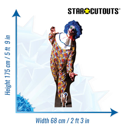 SC1071 Scary Male Clown Cardboard Cut Out Height 175cm