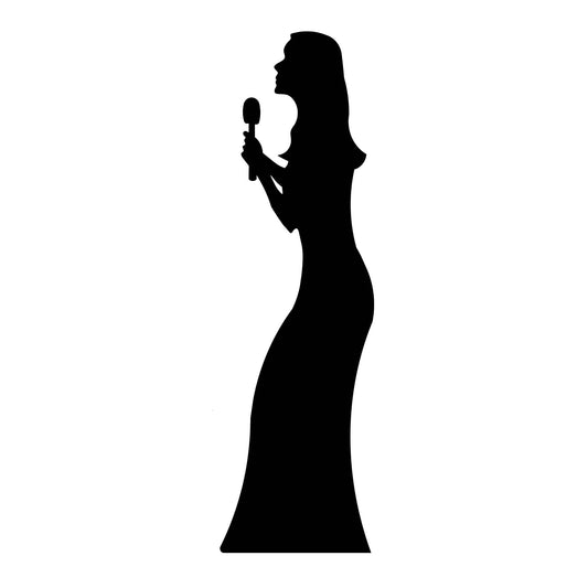 SC107 Singer (Silhouette) Cardboard Cut Out Height 175cm