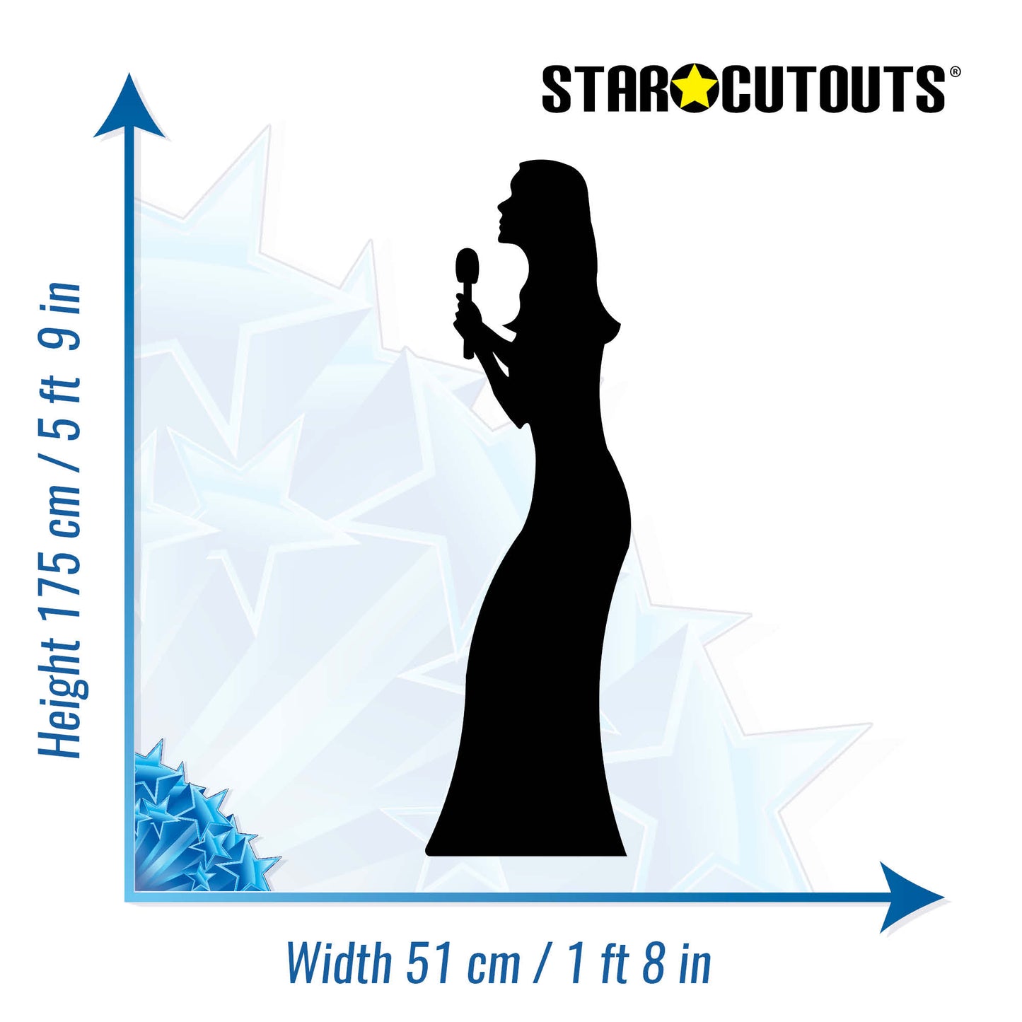 SC107 Singer (Silhouette) Cardboard Cut Out Height 175cm