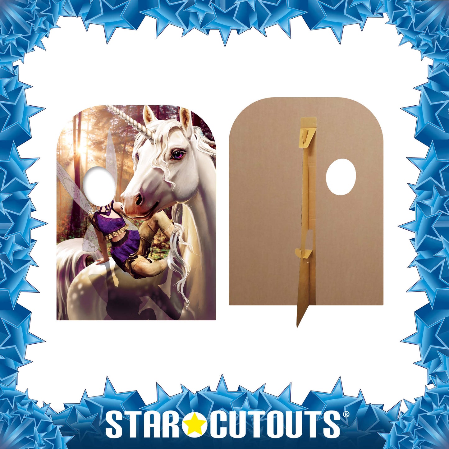 SC1081 Unicorn & Fairy Fantasy Land Child Size Stand-in Cardboard Cut Out Height 131cm