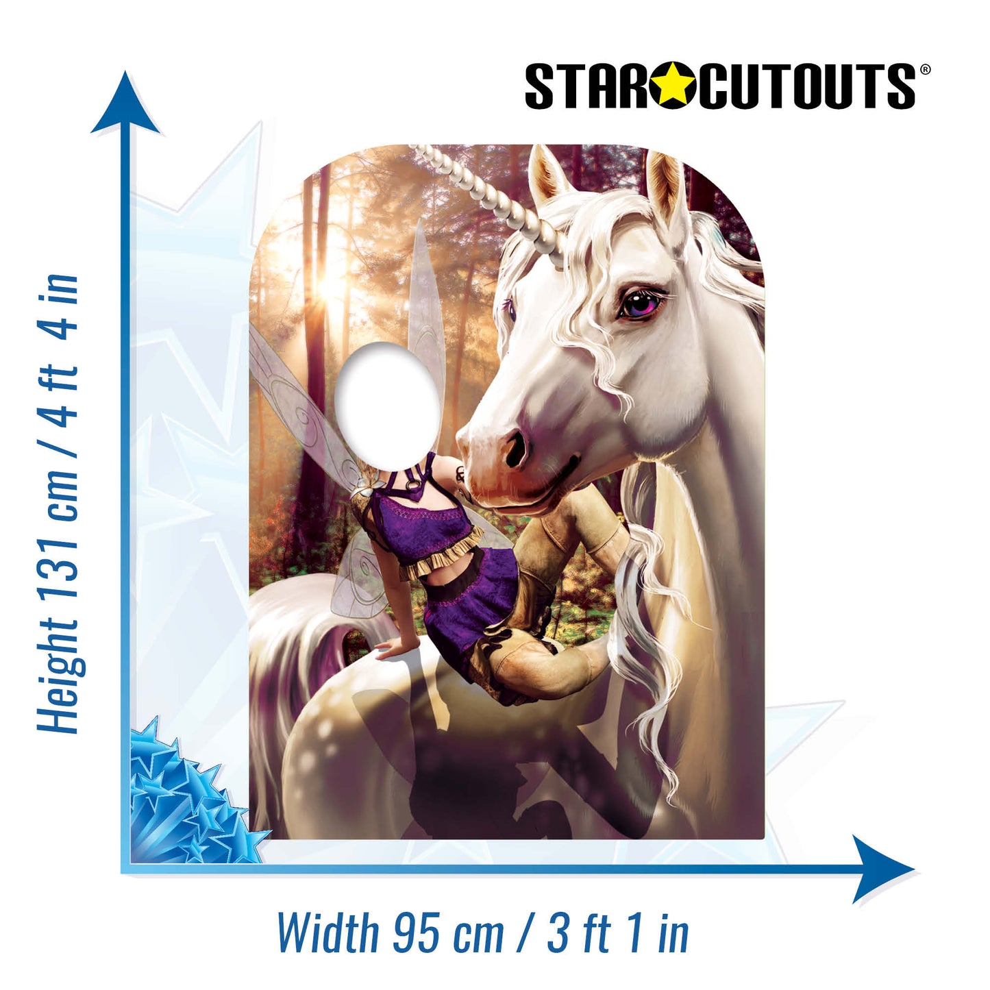 SC1081 Unicorn & Fairy Fantasy Land Child Size Stand-in Cardboard Cut Out Height 131cm