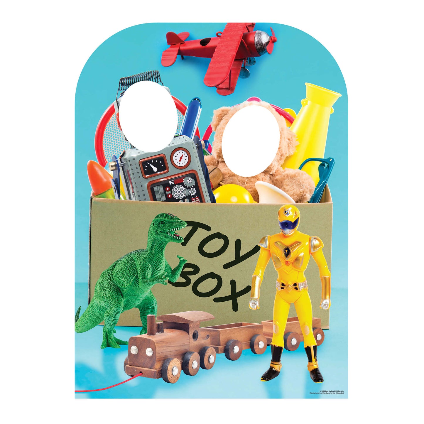 SC1088 Boys Toy Box Child Stand-in Cardboard Cut Out Height 131cm