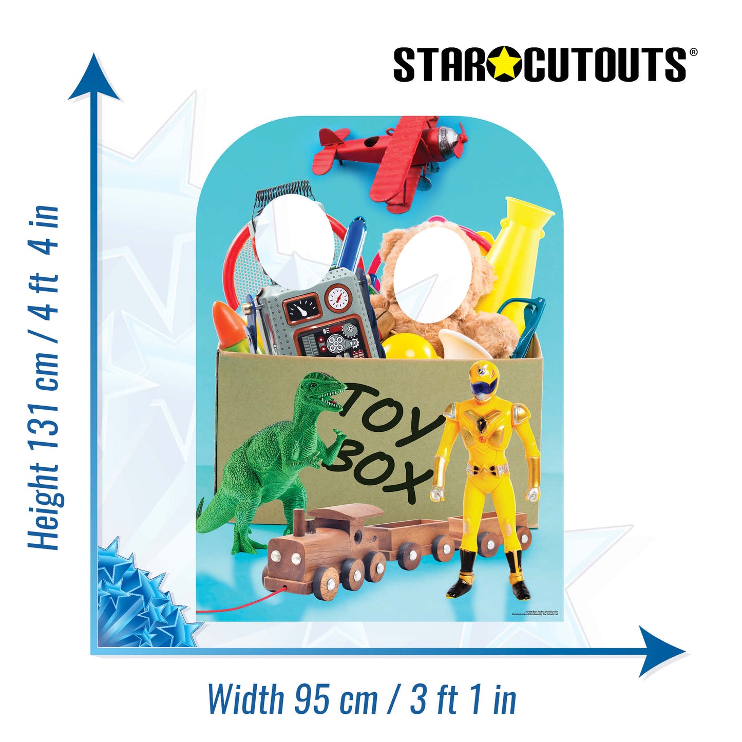 SC1088 Boys Toy Box Child Stand-in Cardboard Cut Out Height 131cm