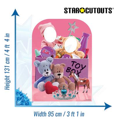 SC1089 Girls Toy Box Child Stand-in Cardboard Cut Out Height 131cm
