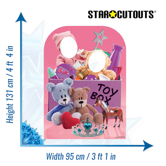 SC1089 Girls Toy Box Child Stand-in Cardboard Cut Out Height 131cm