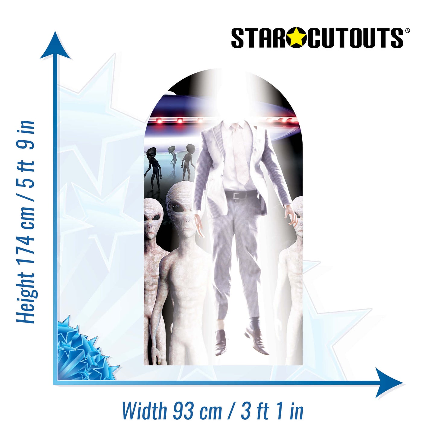 SC1096 Alien Abduction Stand-in Cardboard Cut Out Height 174cm