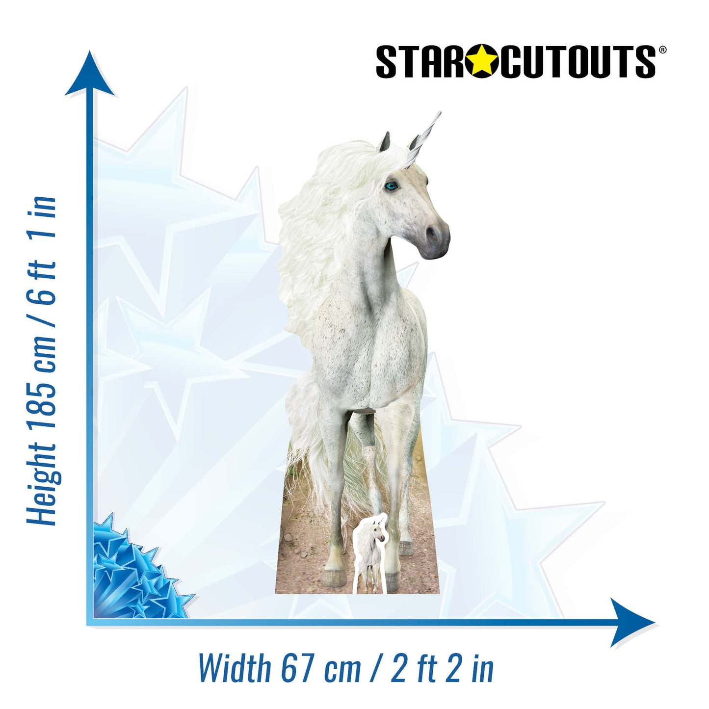 SC1097 Unicorn Cardboard Cut Out Height 185cm