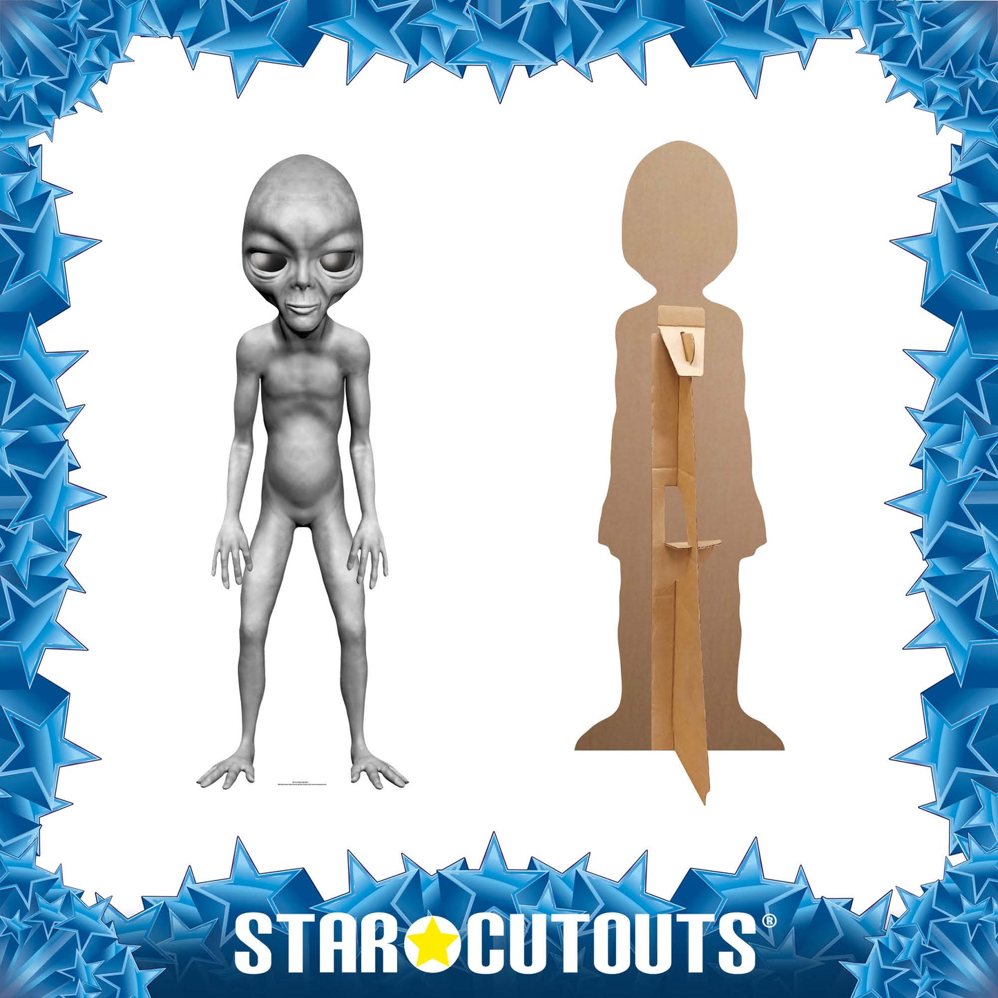 SC1112 Grey Alien Star Mini Cardboard Cut Out Height 90cm