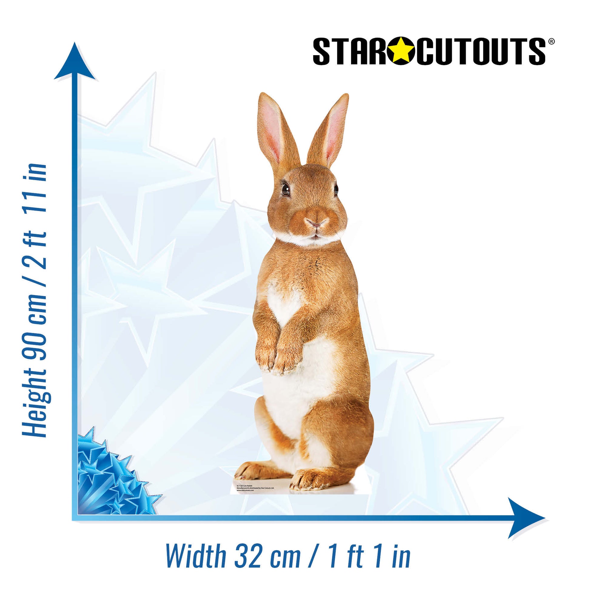 SC1120 Cute Rabbit Cardboard Cut Out Height 90cm - Star Cutouts