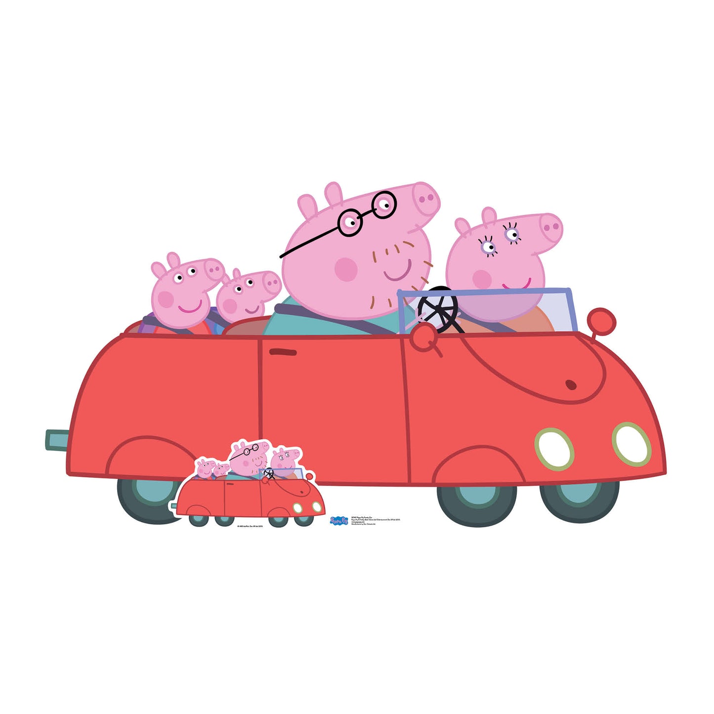 SC1137 Peppa Pig Family Car (Peppa Pig) Cardboard Cut Out Height 95cm