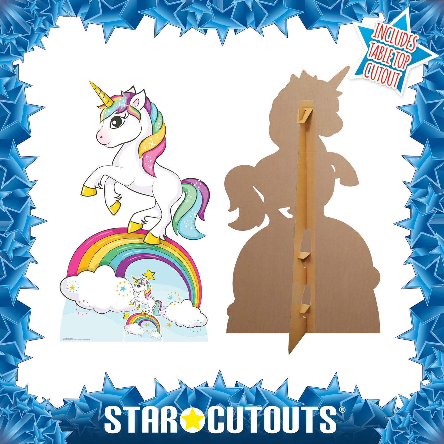 SC1153 Rainbow Unicorn Cardboard Cut Out Height 163cm