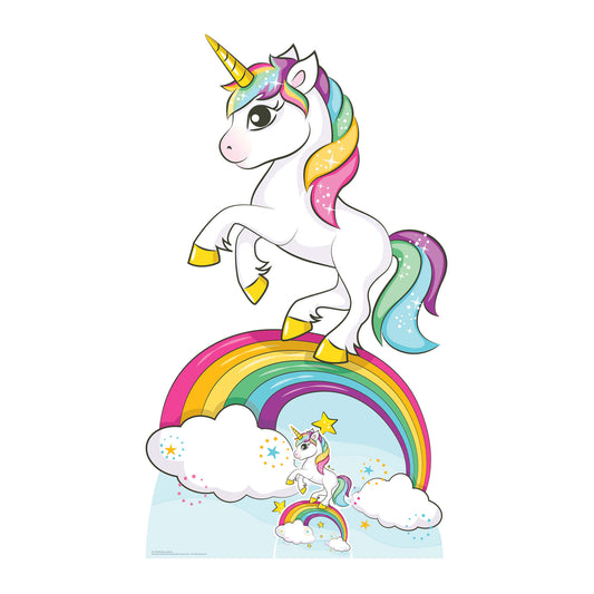 SC1153 Rainbow Unicorn Cardboard Cut Out Height 163cm