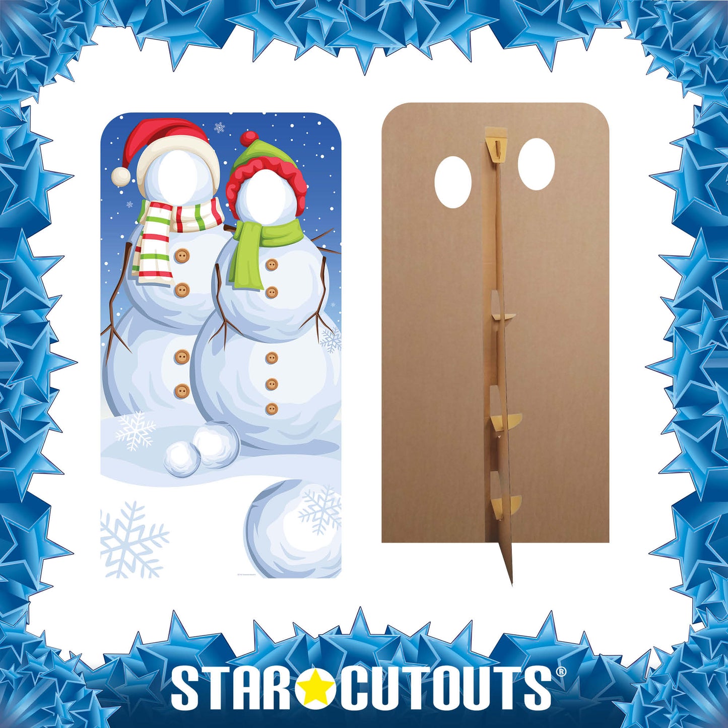 SC1157 Snowmen Stand-In Cardboard Cut Out Height 186cm