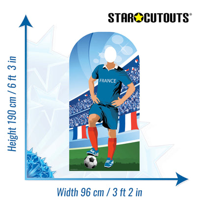 SC1163 France World Cup Football Stand In Cardboard Cut Out Height 190cm