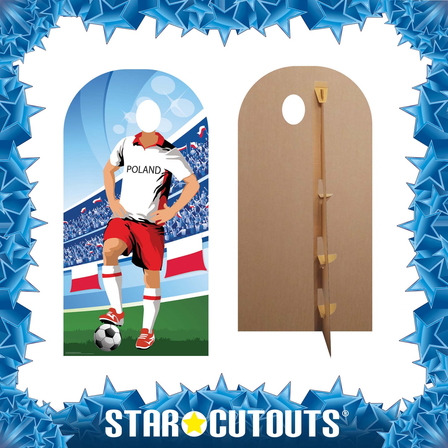 SC1166 Poland World Cup Football Stand In Cardboard Cut Out Height 190cm