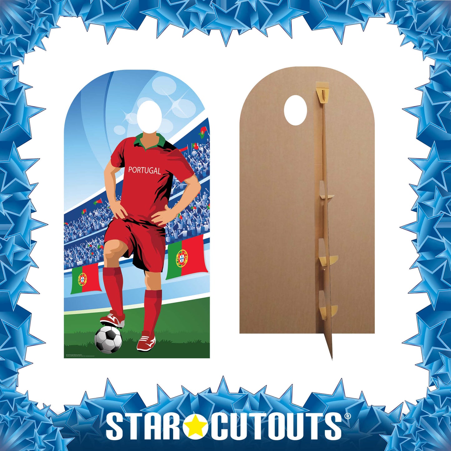 SC1167 Portugal World Cup Football Stand In Cardboard Cut Out Height 190cm