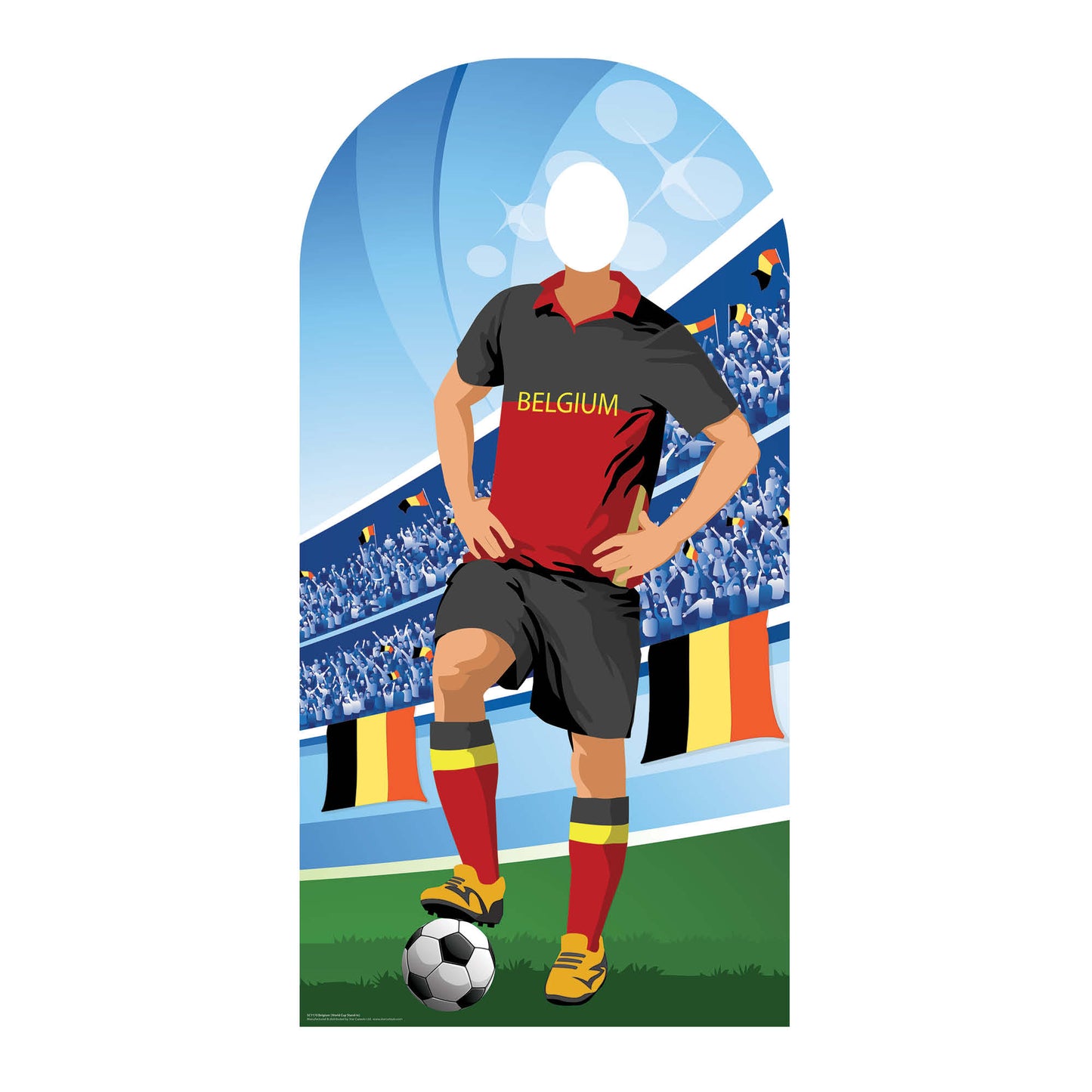 SC1170 Belgium World Cup Football Stand In Cardboard Cut Out Height 190cm