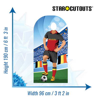 SC1170 Belgium World Cup Football Stand In Cardboard Cut Out Height 190cm