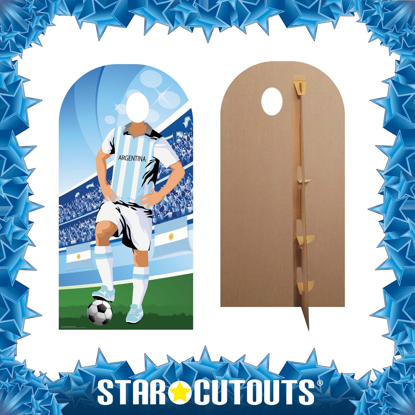 SC1171 Argentina World Cup Football Stand In Cardboard Cut Out Height 190cm