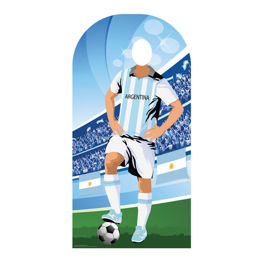 SC1171 Argentina World Cup Football Stand In Cardboard Cut Out Height 190cm