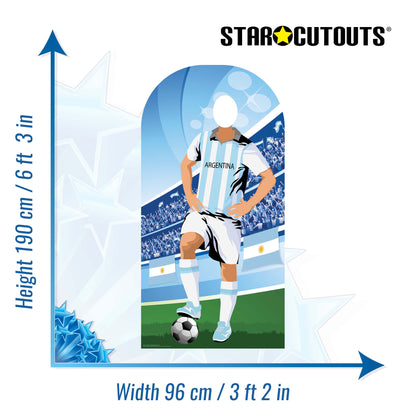 SC1171 Argentina World Cup Football Stand In Cardboard Cut Out Height 190cm