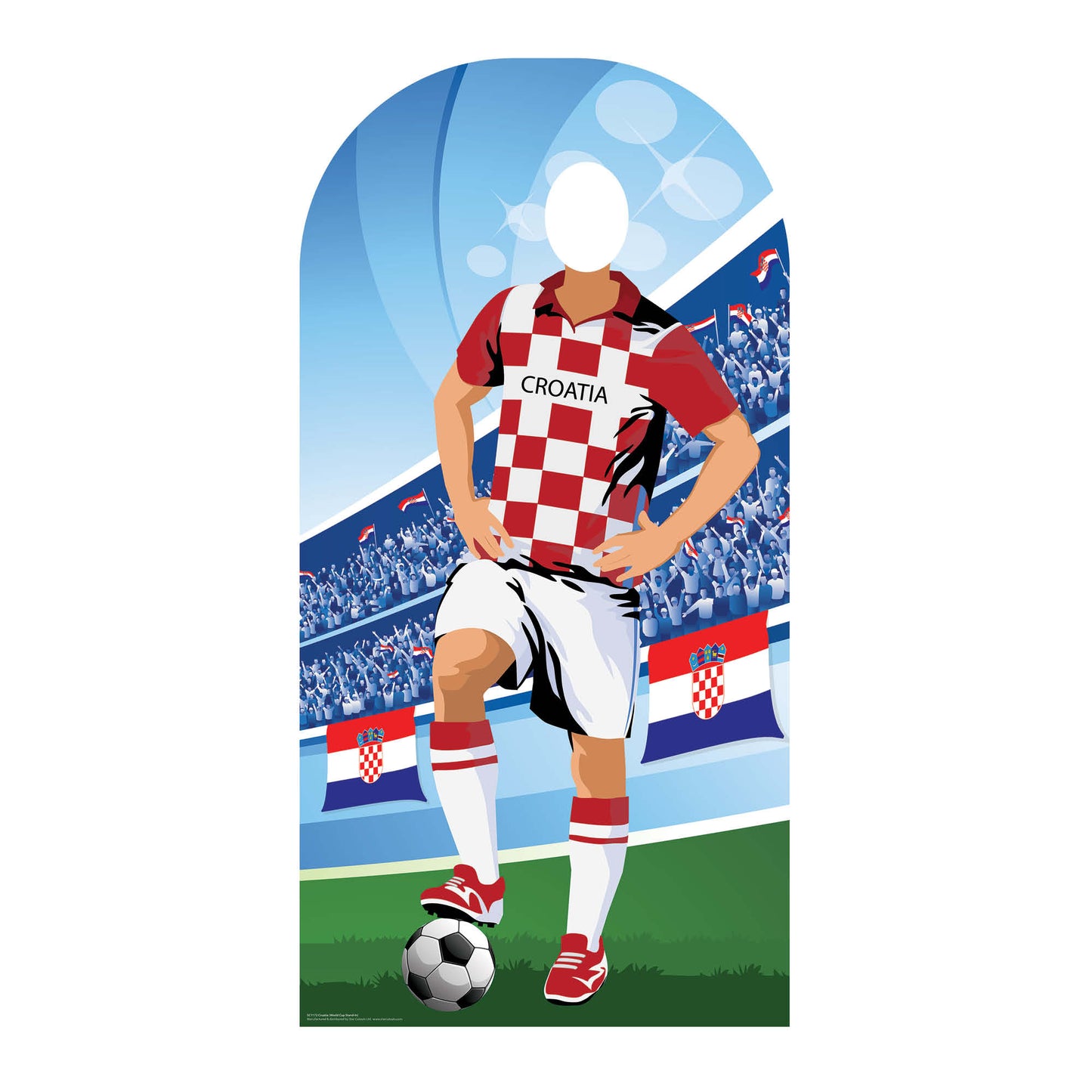 SC1172 Croatia World Cup Football Stand In Cardboard Cut Out Height 190cm