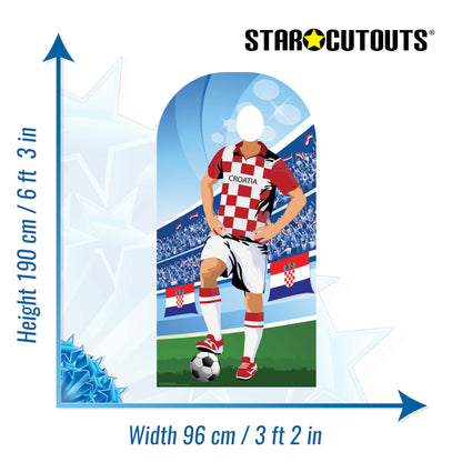 SC1172 Croatia World Cup Football Stand In Cardboard Cut Out Height 190cm